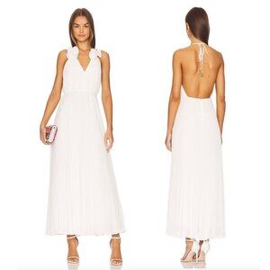 MILLY Evie Pleated Dress in White Size US 10